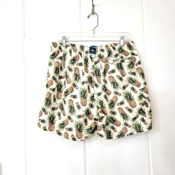 Spicy Tuna Pineapple Print Men's Swim Trunks - Picture 2 of 4